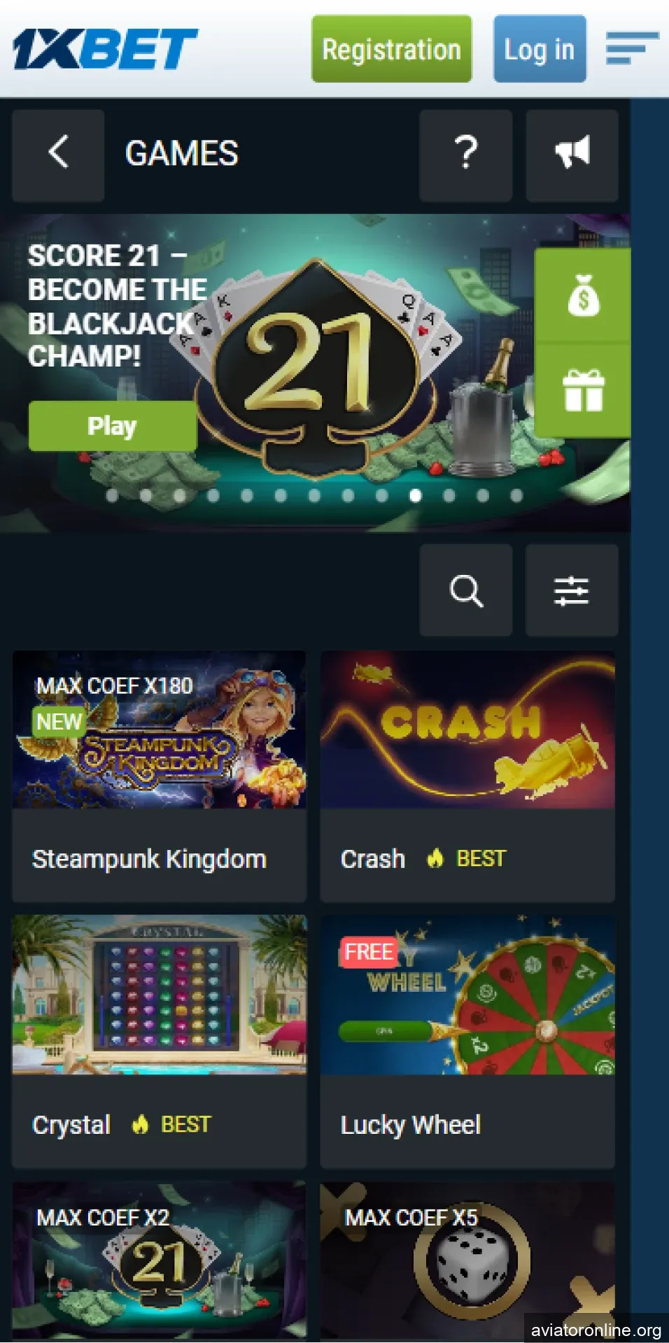 Play Aviator with the 1xBet app.