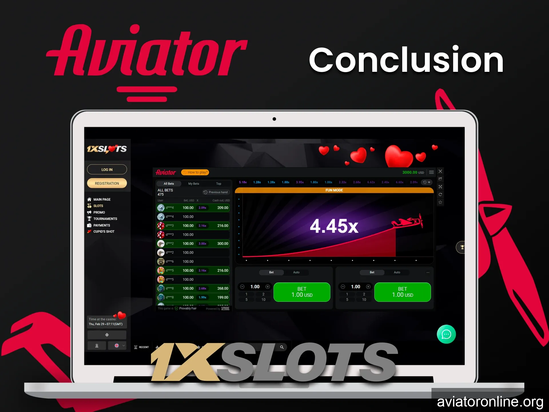 1xslots is the perfect choice for playing Aviator.