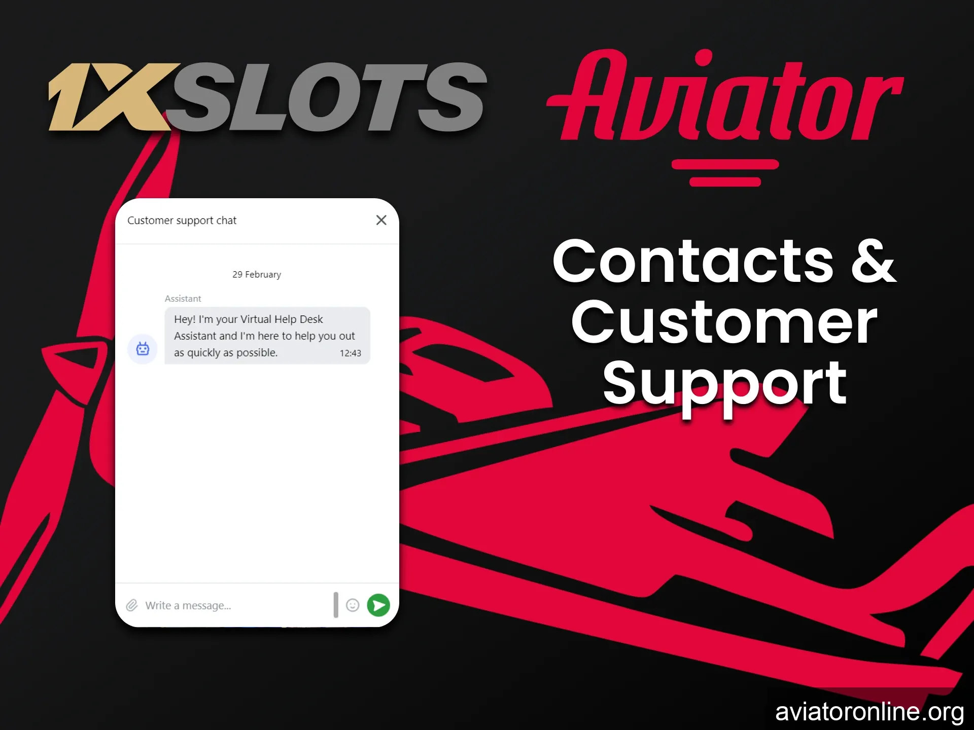 The 1xslots website has a live chat to support Aviator players.