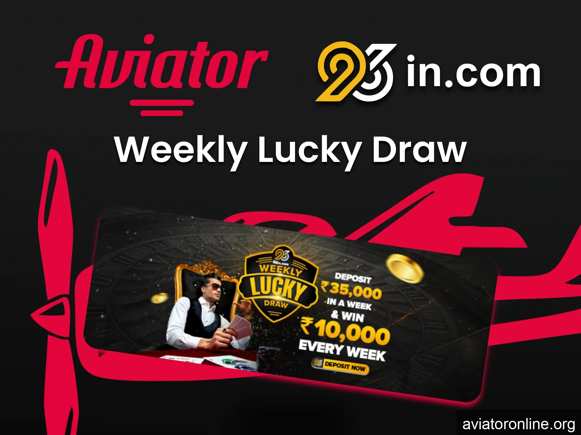 96in is giving away a weekly bonus to play Aviator.