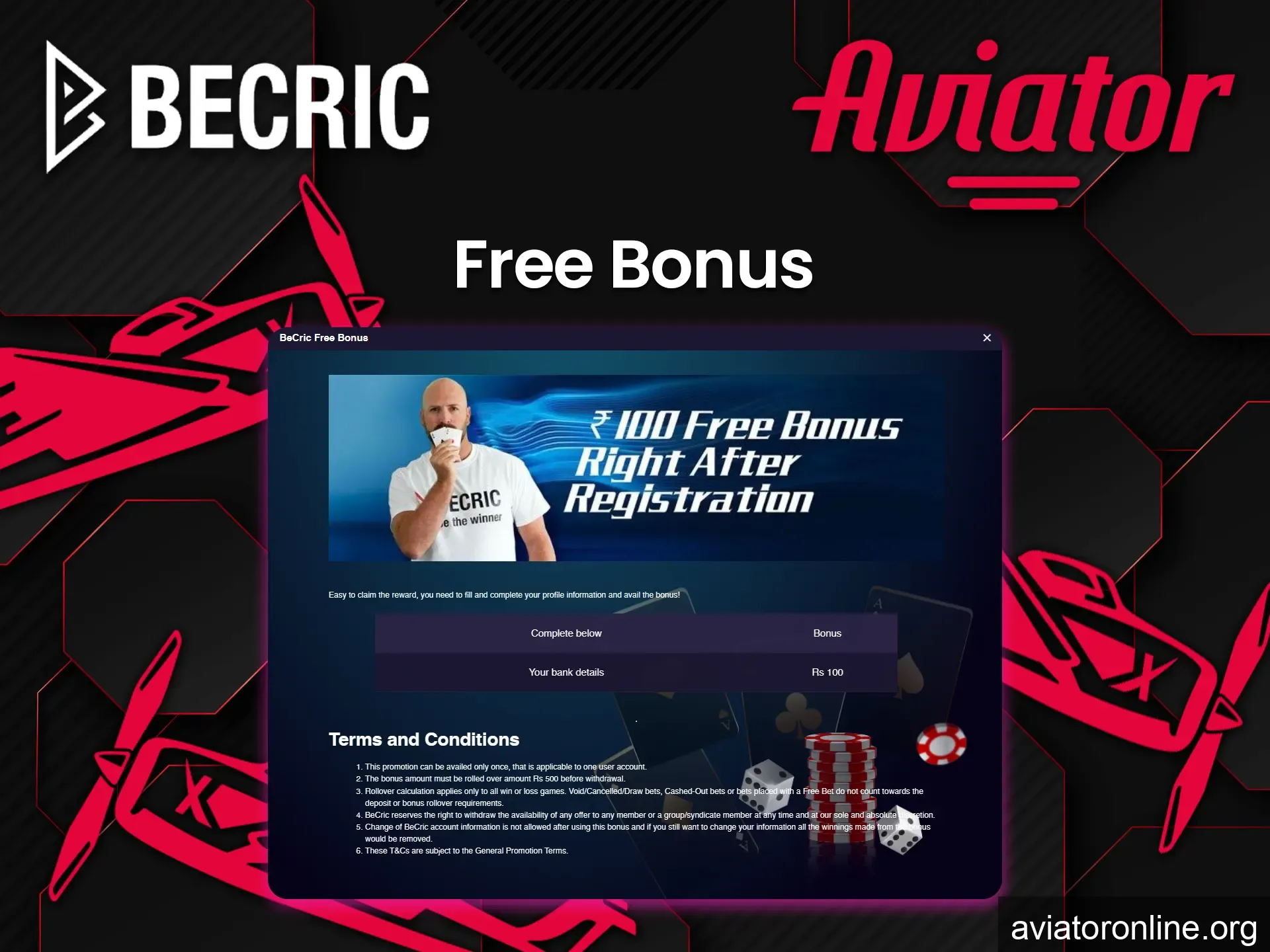 New users will receive a gift from Becric for registration for playing in Aviator.