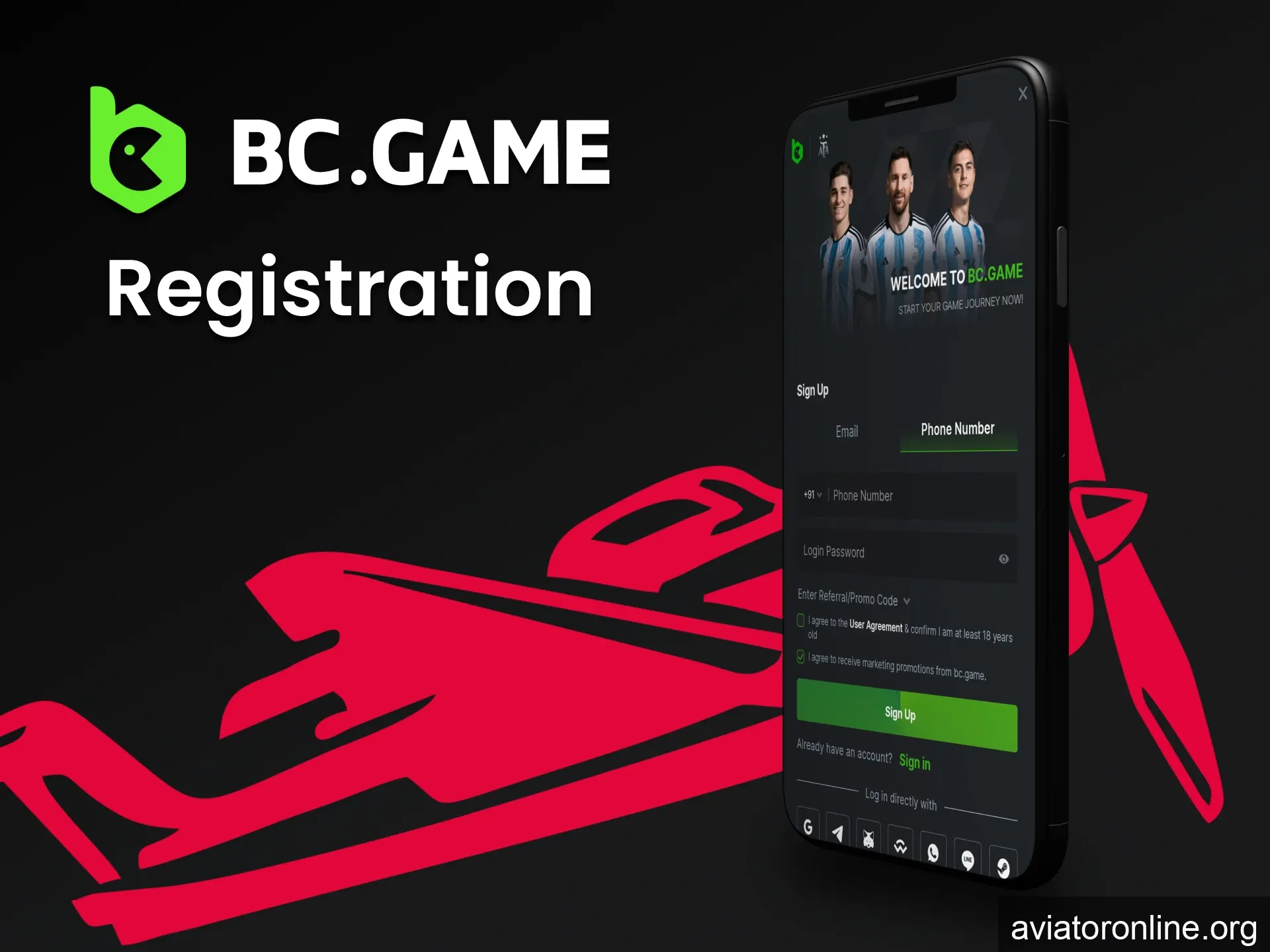 You can create a new account to play Aviator through the BCGame application.