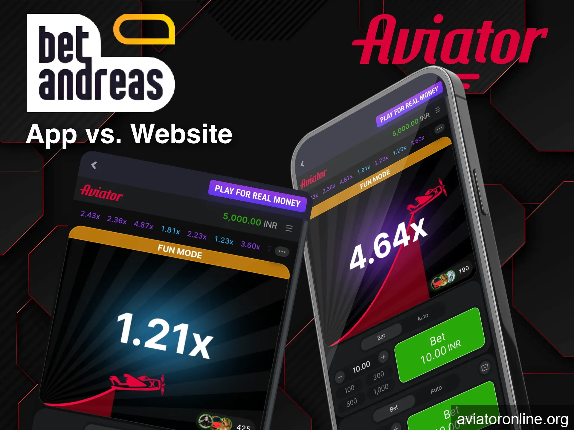 Play Aviator on BetAndreas app or website.