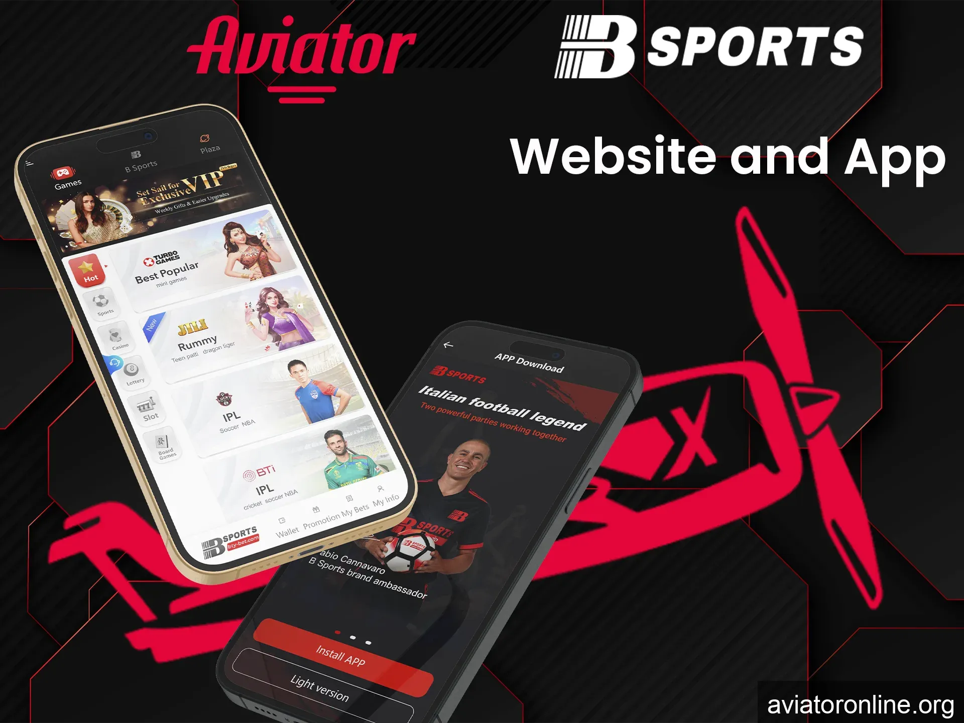What is the difference between the Bsports Aviator website and app.