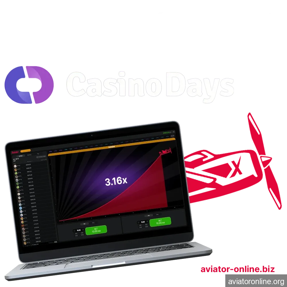 You can play Aviator on the official Casino Days website.