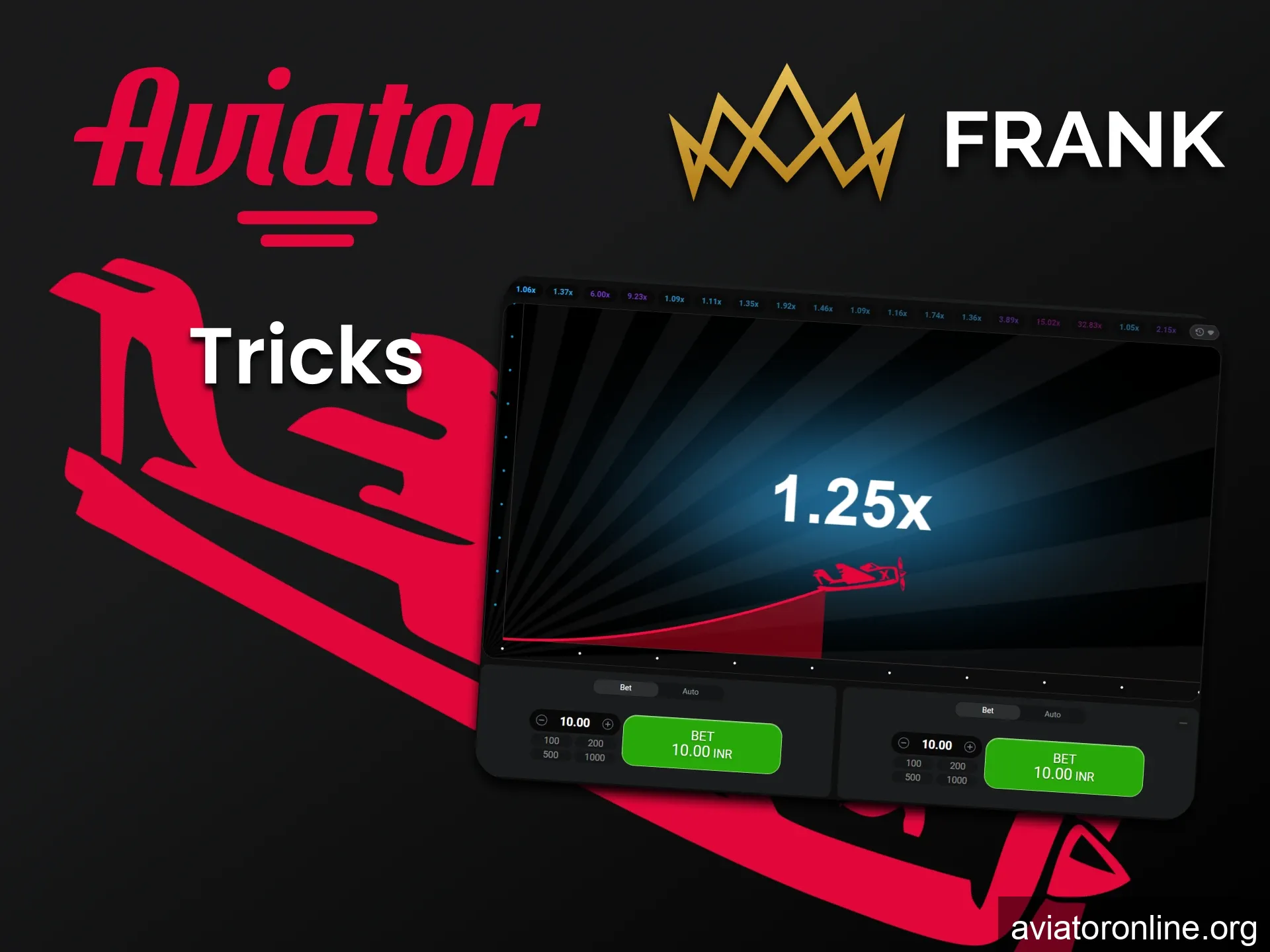 We will show you tricks for playing Aviator at Frank Casino.