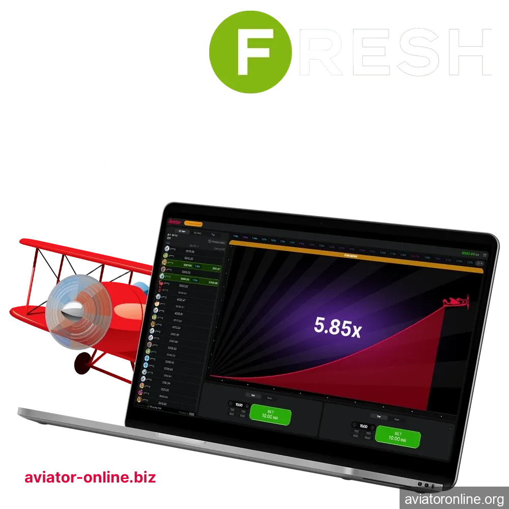 Visit the Fresh Casino website to play Aviator.