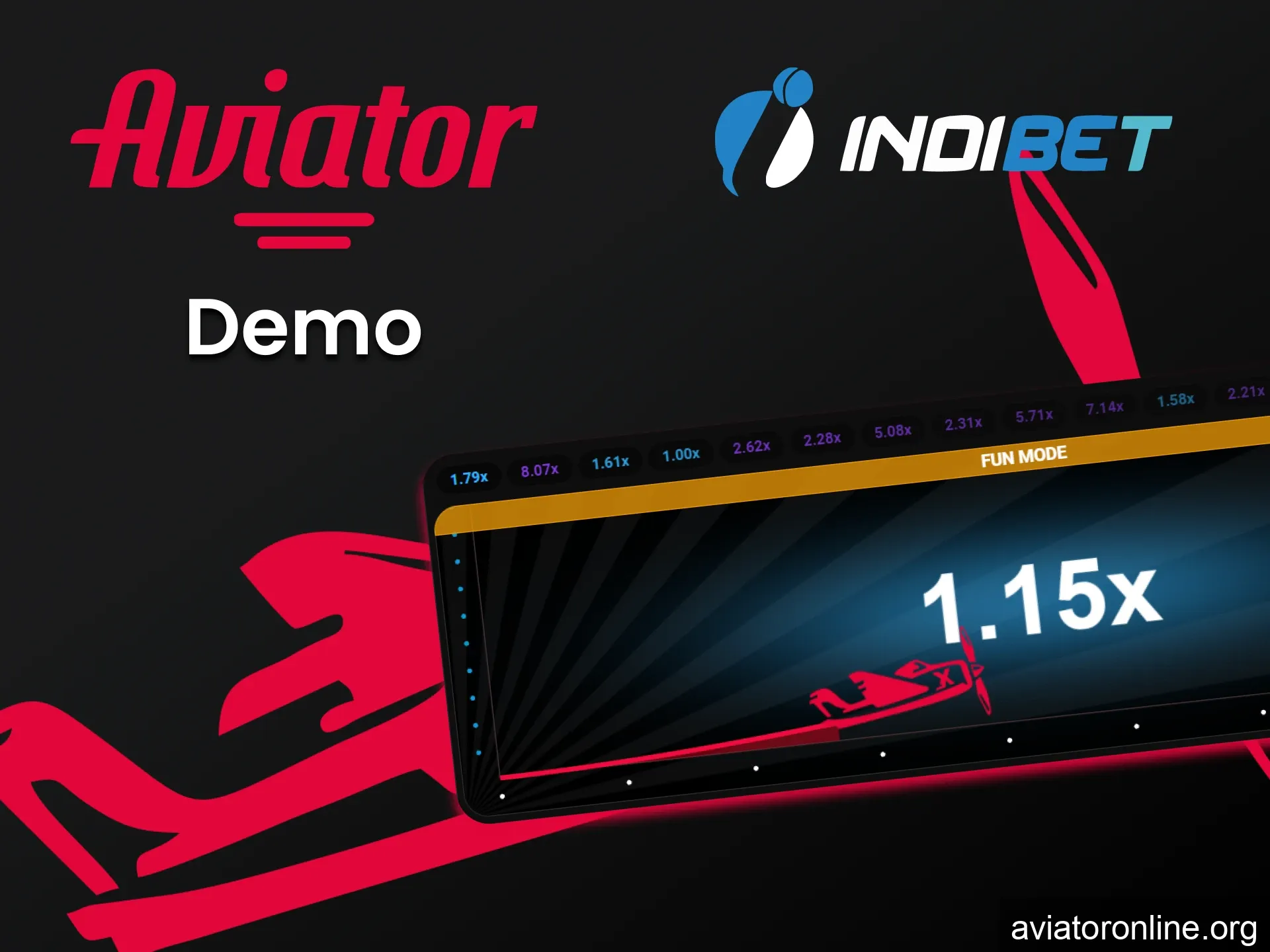 Train in the demo version of the game Aviator on Indibet.