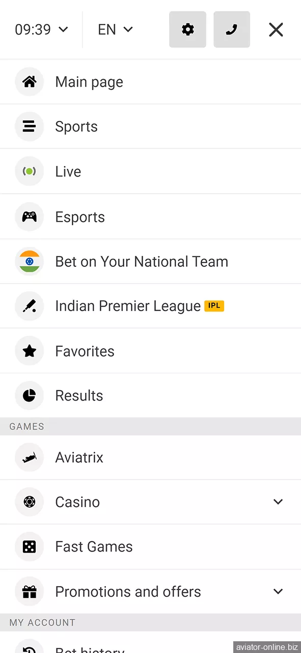 The Melbet app has a user-friendly and clear menu.