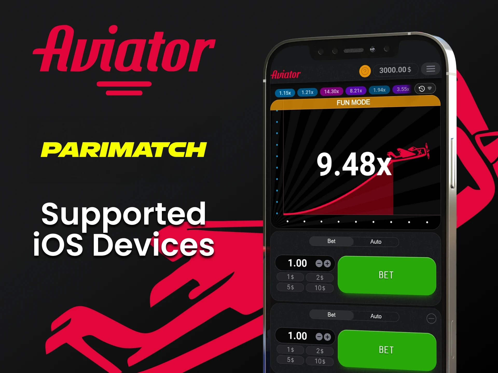 Play Aviator on ios devices.