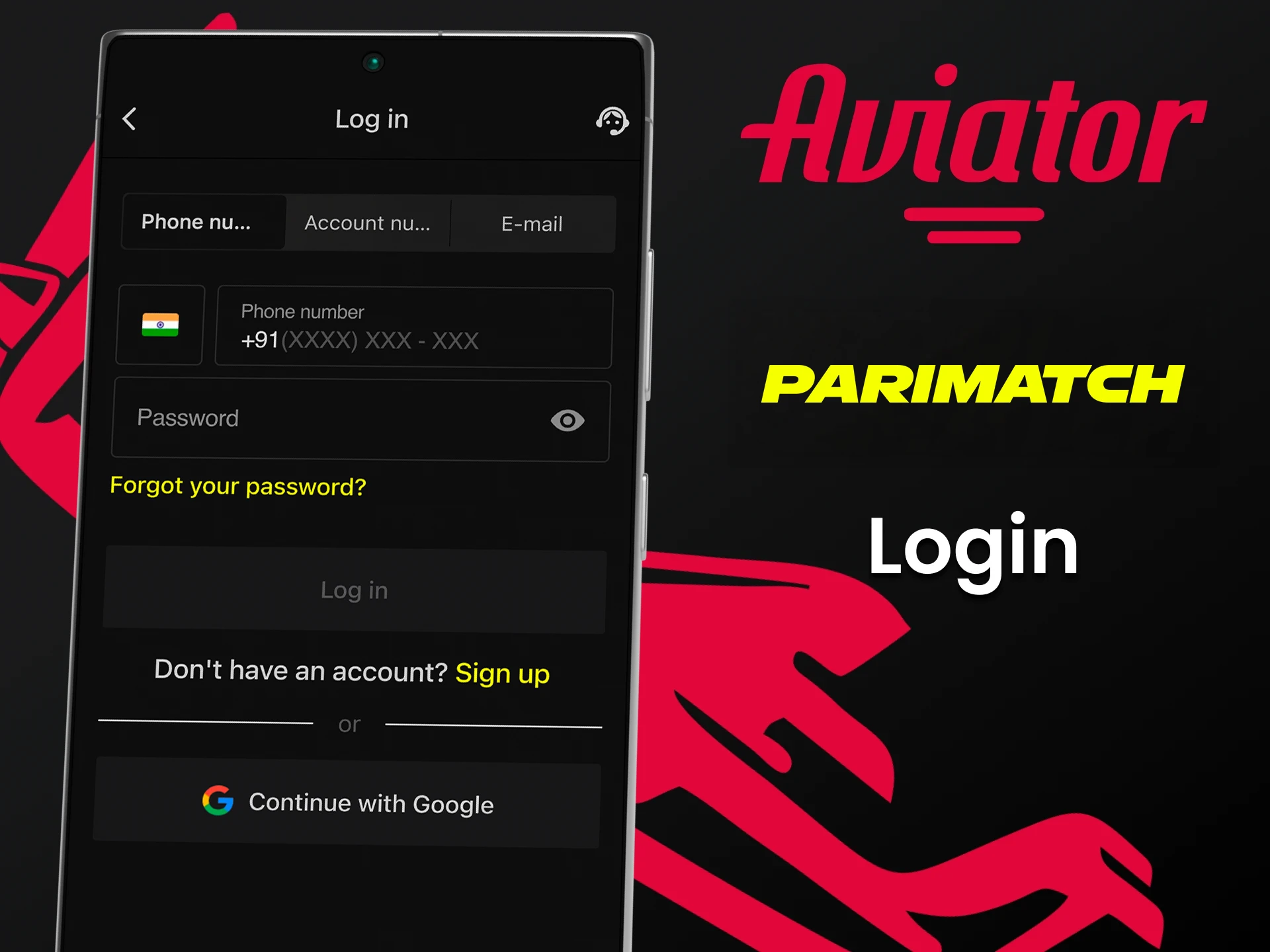 Use your Parimatch account to play Aviator.