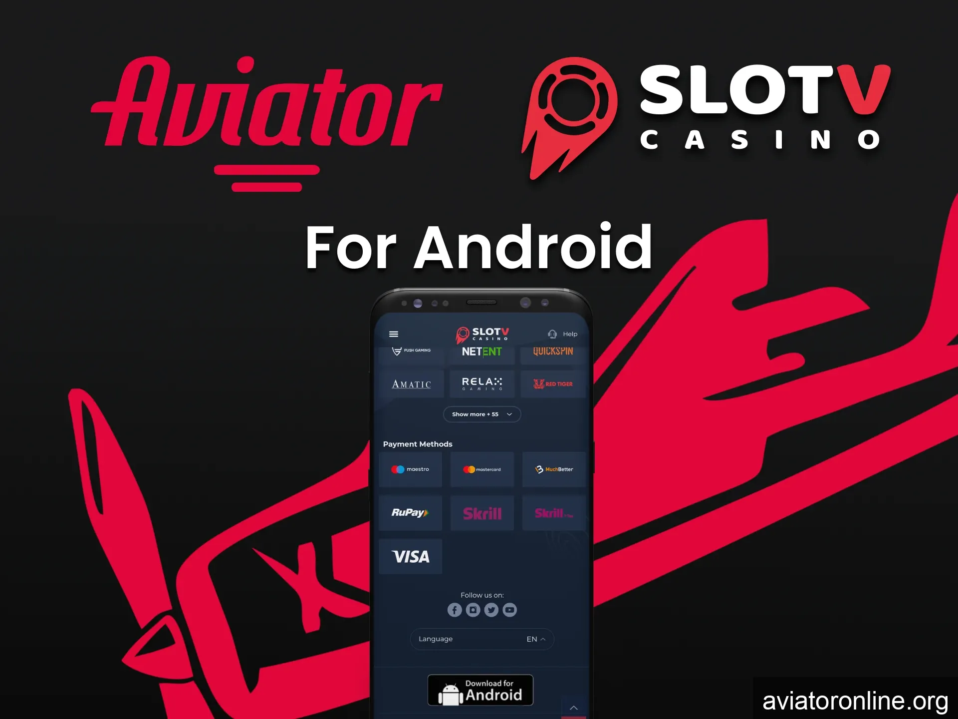 Install SlotV app for Android to play Aviator.