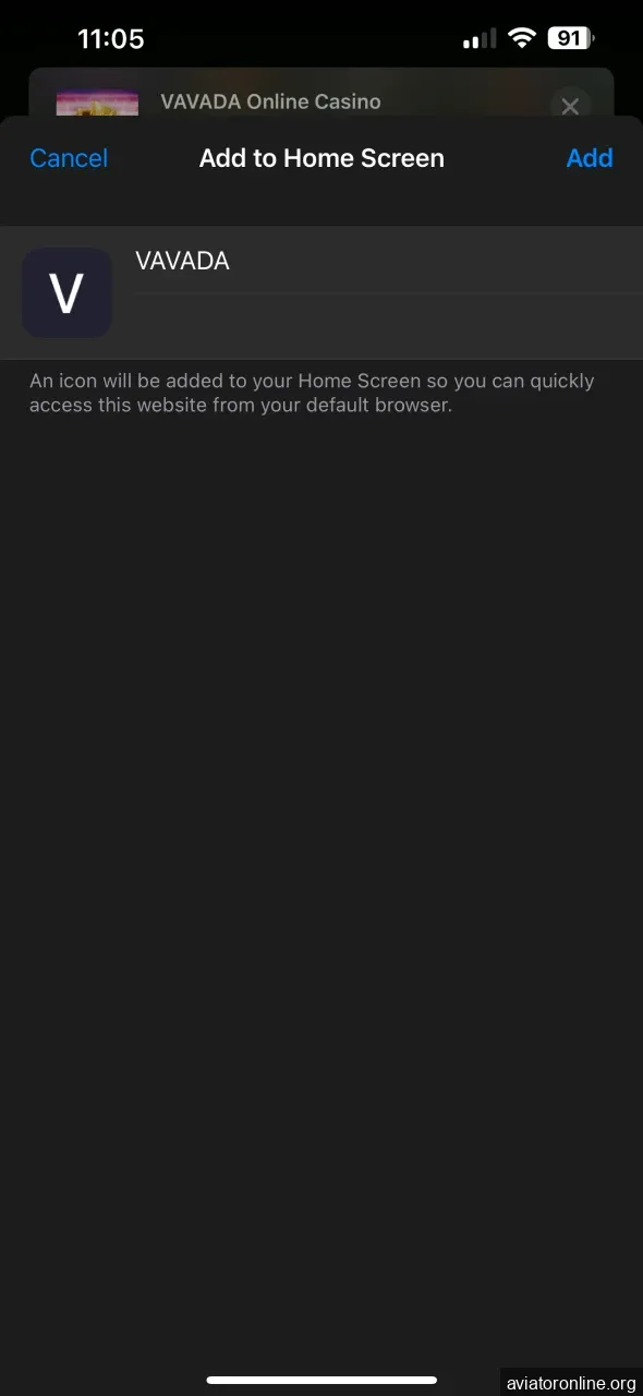 Rename the Vavada application name to add it to iOS.