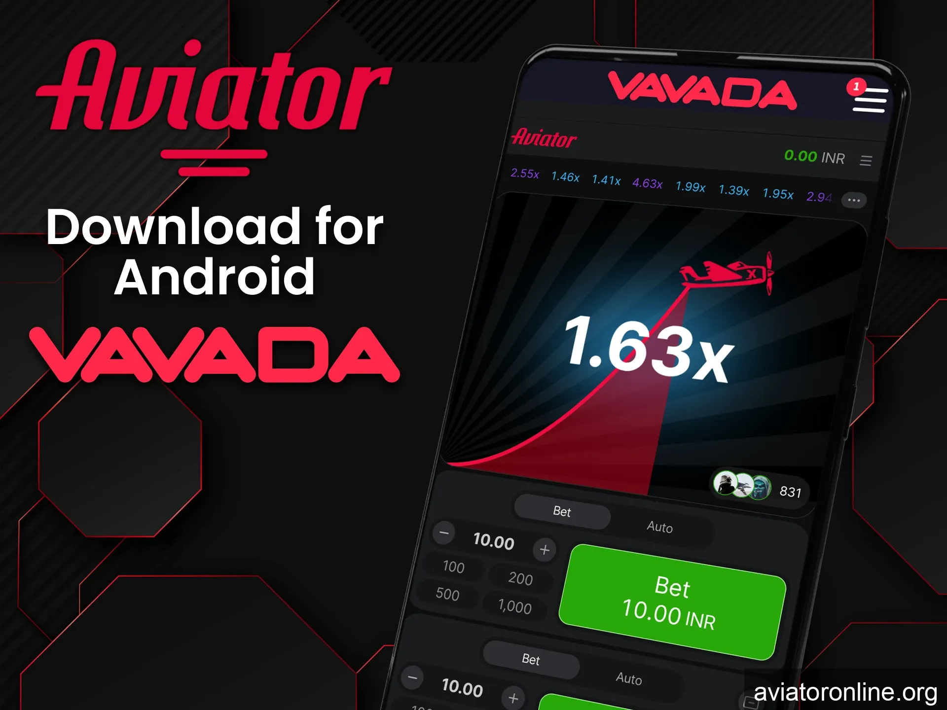 Download the Vavada app to play Aviator on Android.