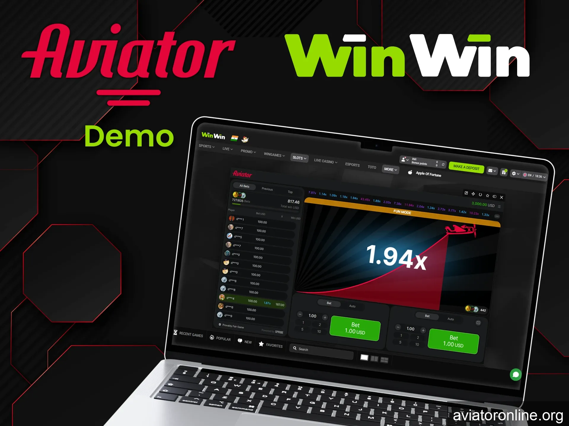 We recommend starting with the demo version of the game Aviator on WinWin.